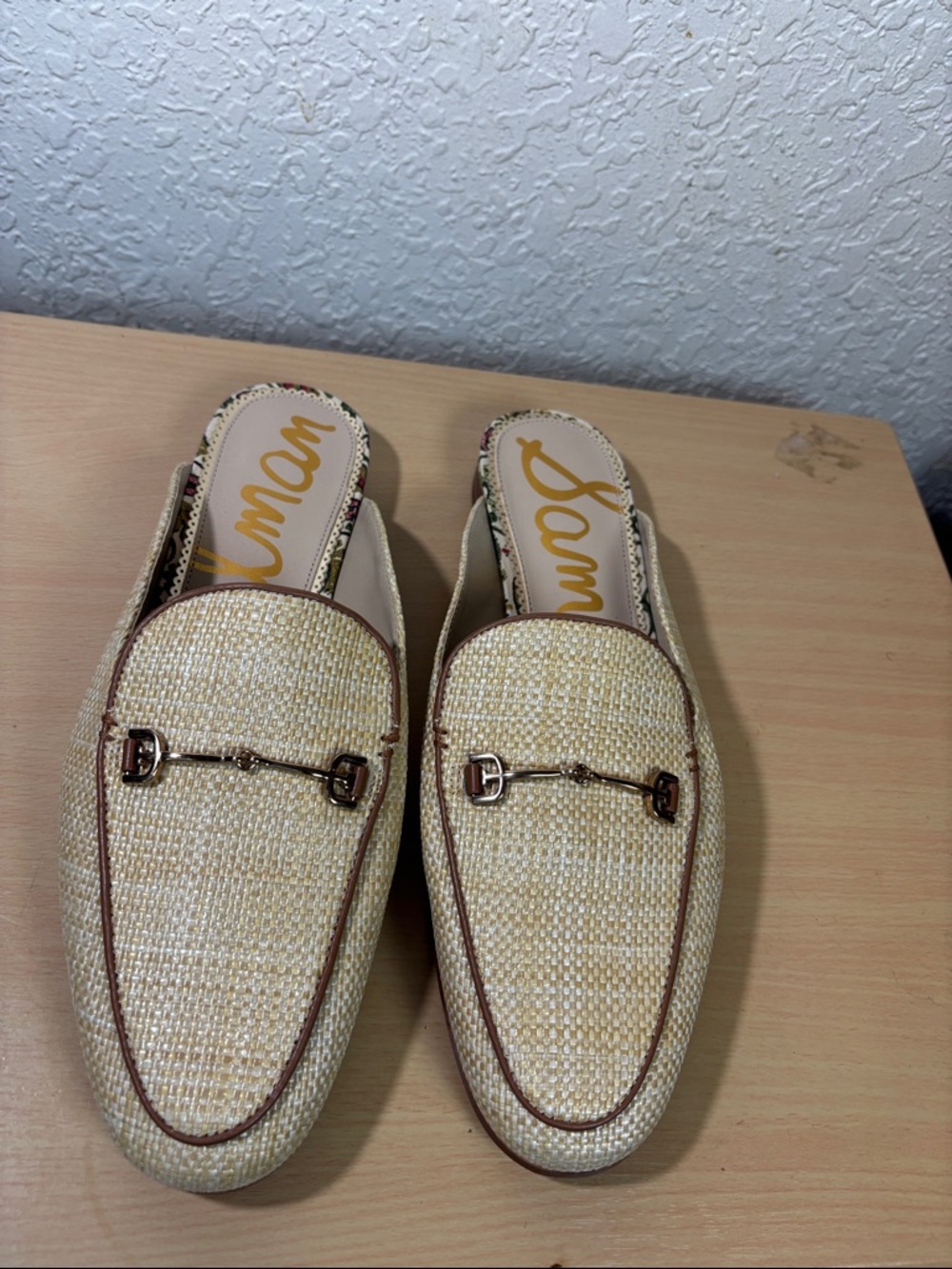 Sam Edelman Men's Cream Woven Slip-On Horsebit Loafers - Picture 2 of 9